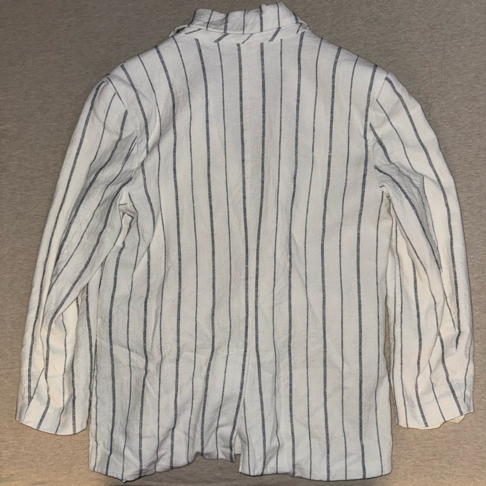 Pinstriped Linen-Look Blazer Jacket – Women’s XS - Picture 2 of 3